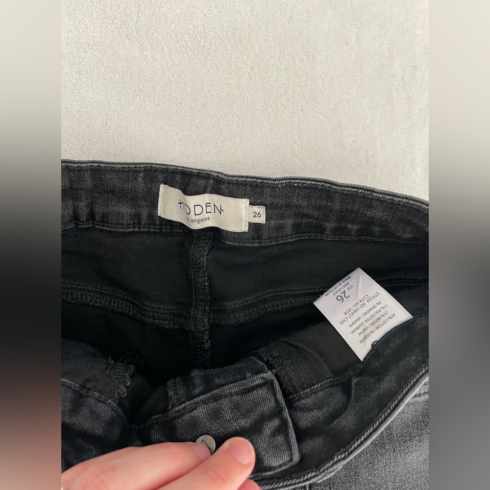 Hidden LA Tracey Cargo Jeans Black Faded High Rise Straight Leg - Picture 6 of 13